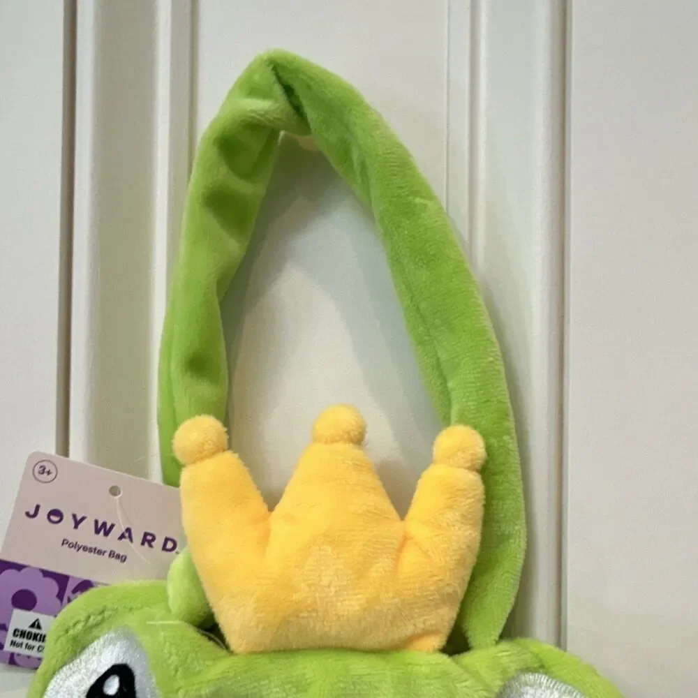 Joyward Frog Shoulder Bag with Crown Accent Plush Soft Kids Animal Purse